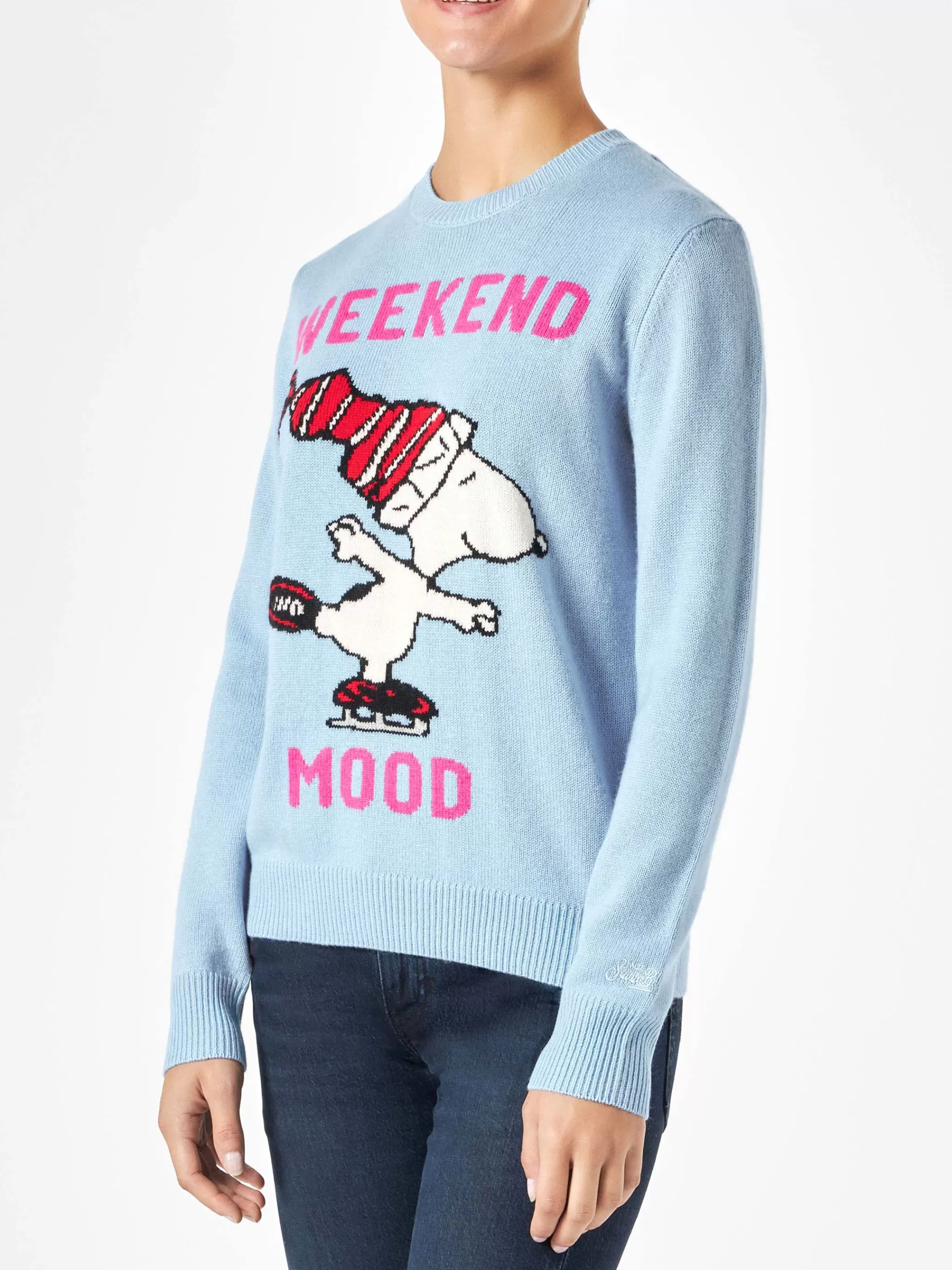 MC2 Saint Barth Woman sweater with Snoopy print | PEANUTS™ SPECIAL EDITION New