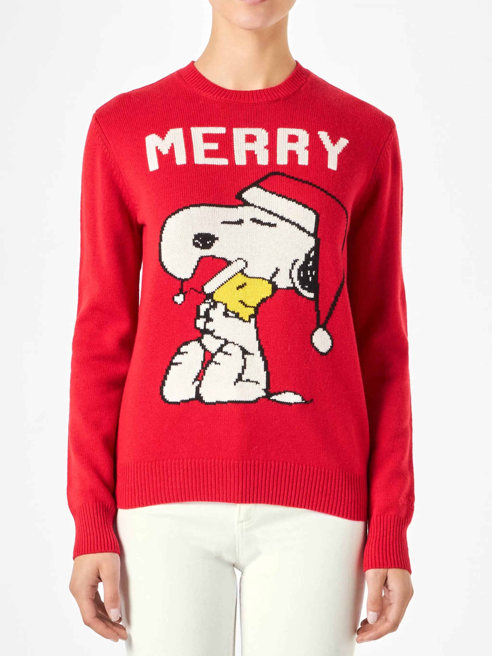 MC2 Saint Barth Woman sweater with Snoopy print | SNOOPY PEANUTS™ SPECIAL EDITION Clearance