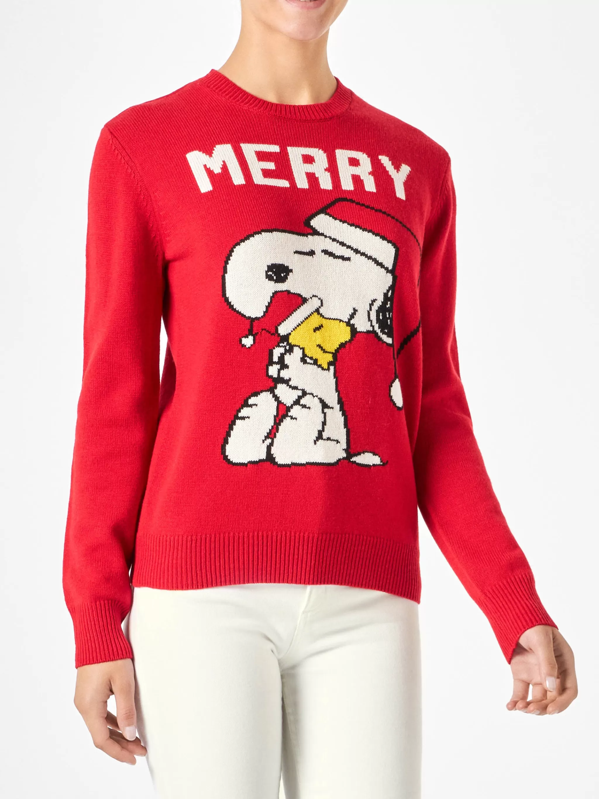 MC2 Saint Barth Woman sweater with Snoopy print | SNOOPY PEANUTS™ SPECIAL EDITION Clearance