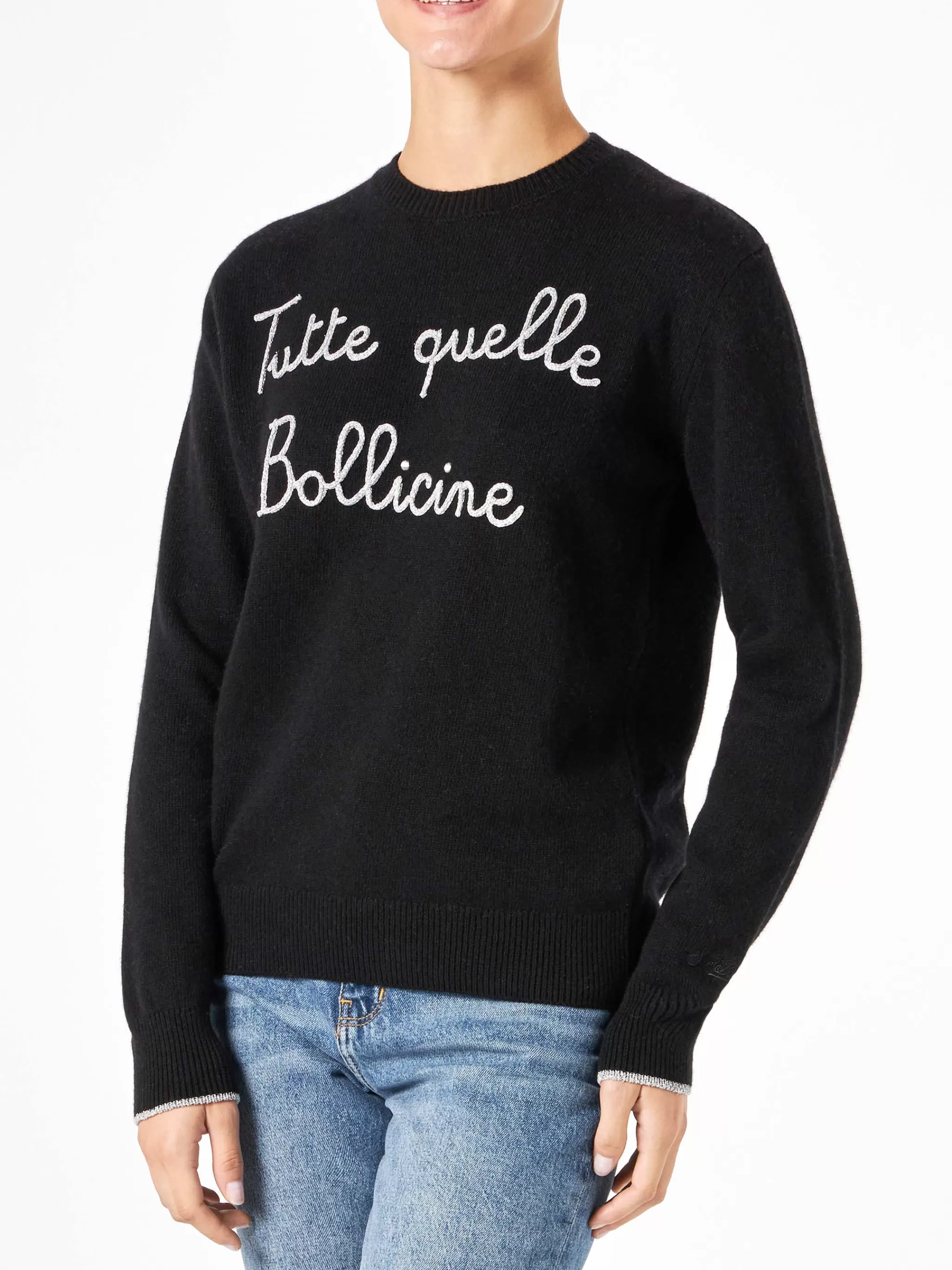 MC2 Saint Barth Woman sweater with Tutte quelle bollicine embroidery Cheap