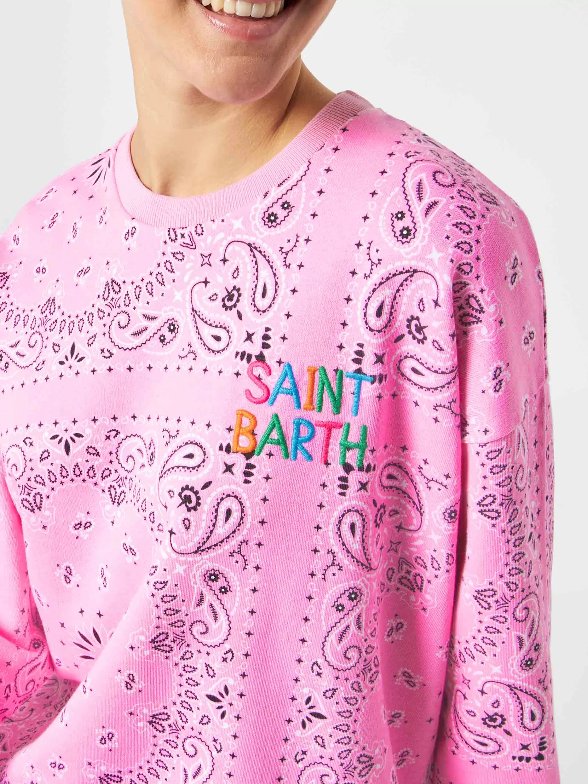 MC2 Saint Barth Woman sweatshirt Stardust with bandanna print Cheap