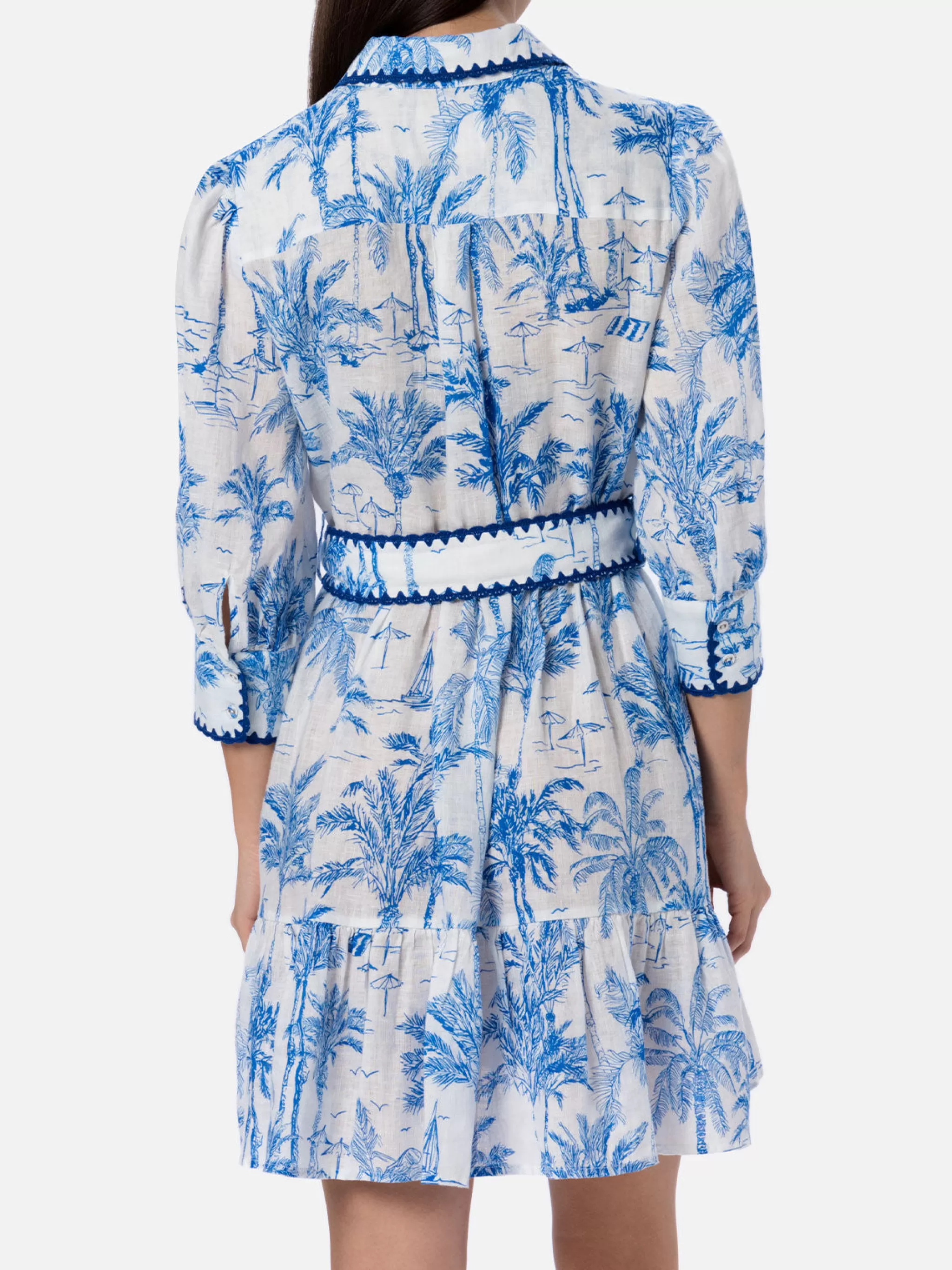 MC2 Saint Barth Woman Toile de Jouy linen dress Daisi Clearance